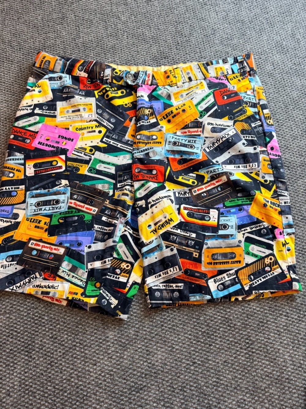 Loudmouth Golf "Party Mix" Cassette Tape Retro Mixtape Shorts Men's Size 42